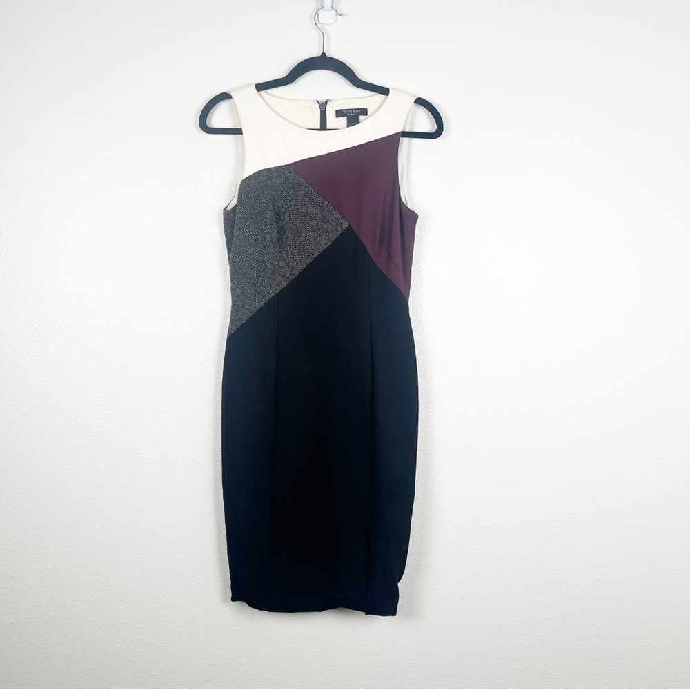 White House Black Market Colorblock Sheath Dress Sz 4P